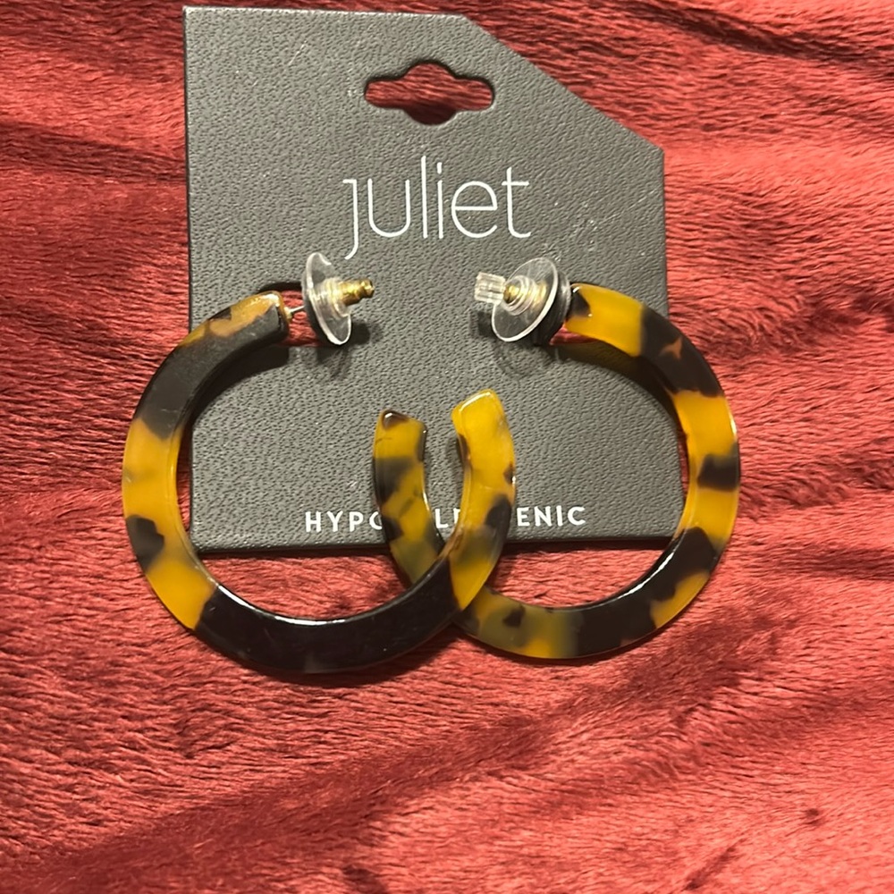 Tortoise Shell Hoop Earrings